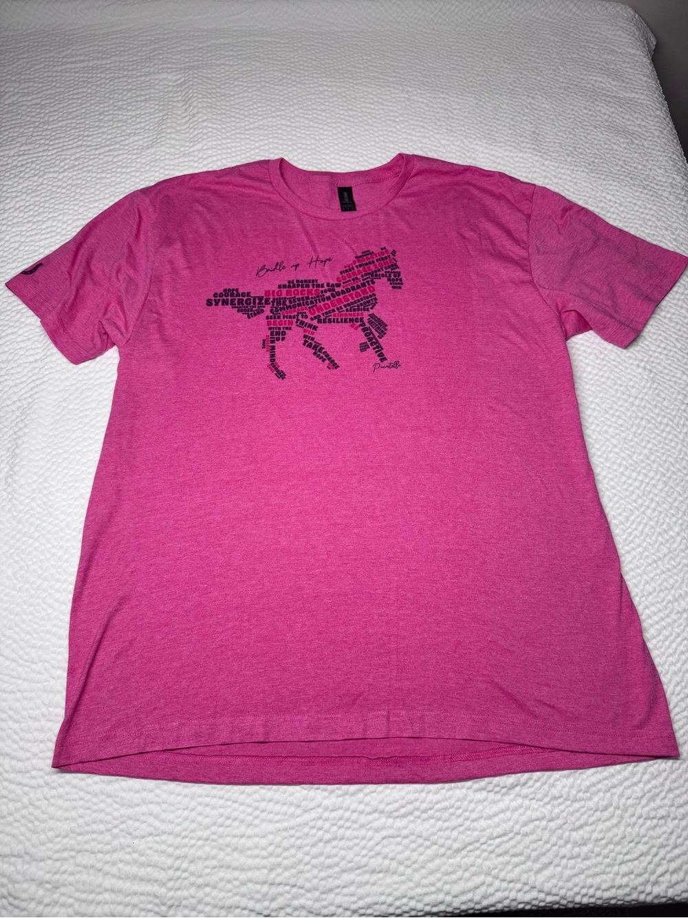 Gildan Pink Horse Word Art Graphic T-Shirt XL